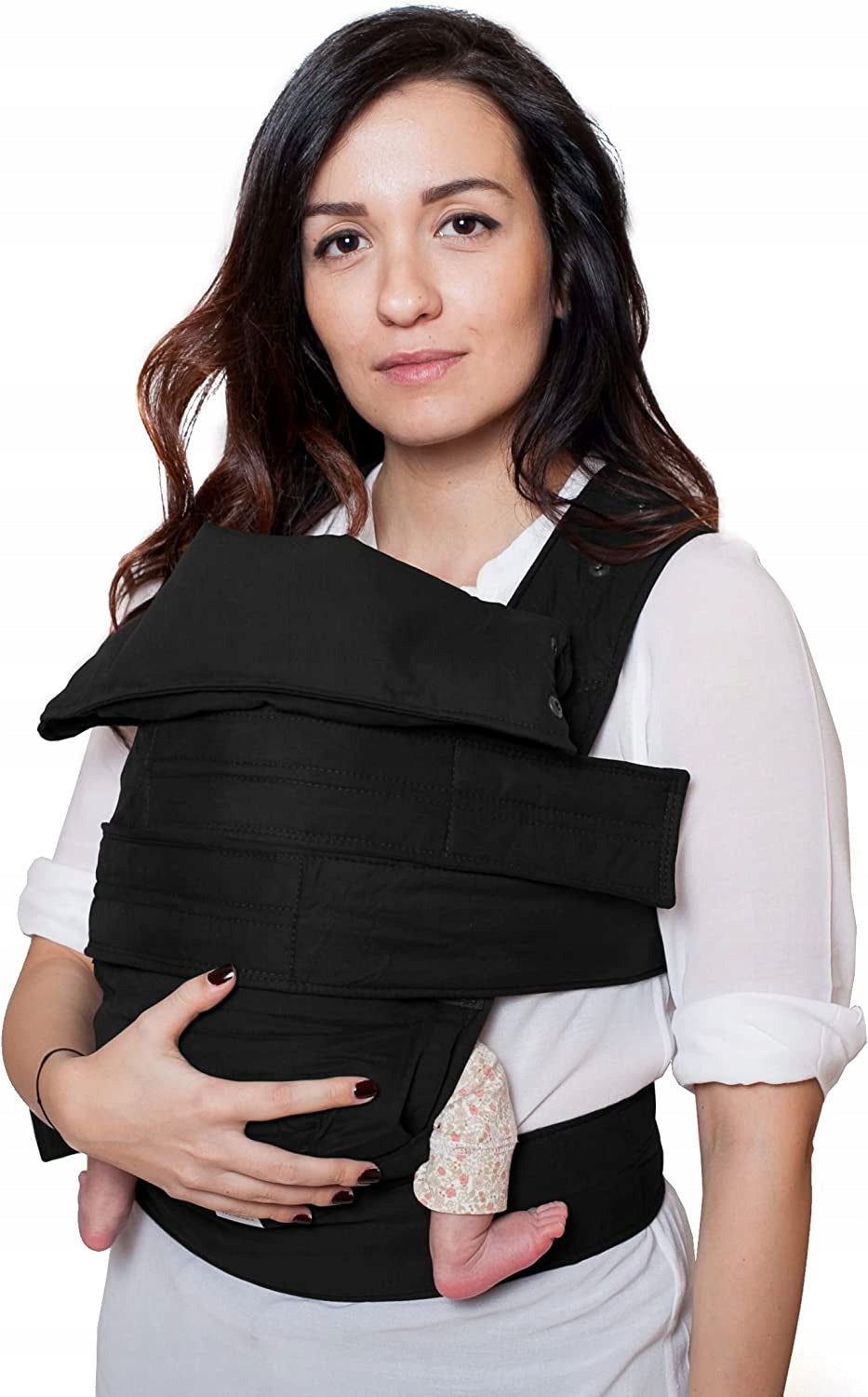 MARSUPI 2.0 nosidełko ergonomiczne S/M 3,5 - 15 kg czarne, wygodne nosidło dla niemowląt z pozycją M