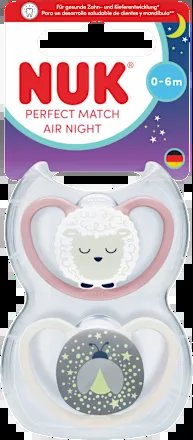 NUK Perfect Match Air Night smoczki uspokajające 0-6 mies.