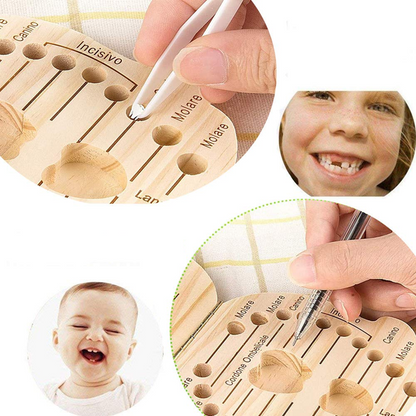 LOVE BABY hölzerne Aufbewahrungsbox für Milchzähne ITALIENISCH