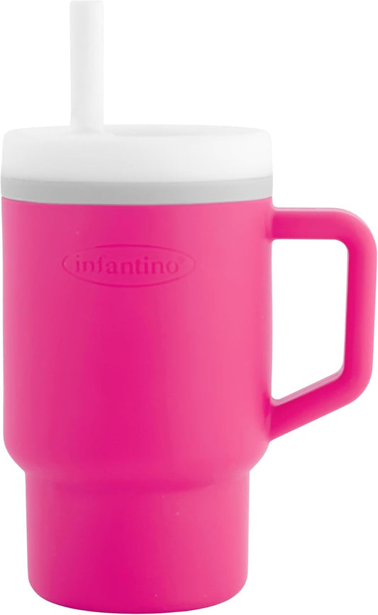 INFANTINO My 1st Tumbler Silikon-Trinklernbecher mit Mundstück, 266 ml, 6 m+