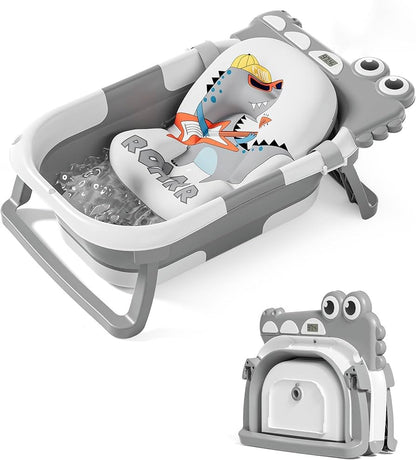 SUPERBE Kompakt-Klappbadewanne + Einlage Dinosaurier