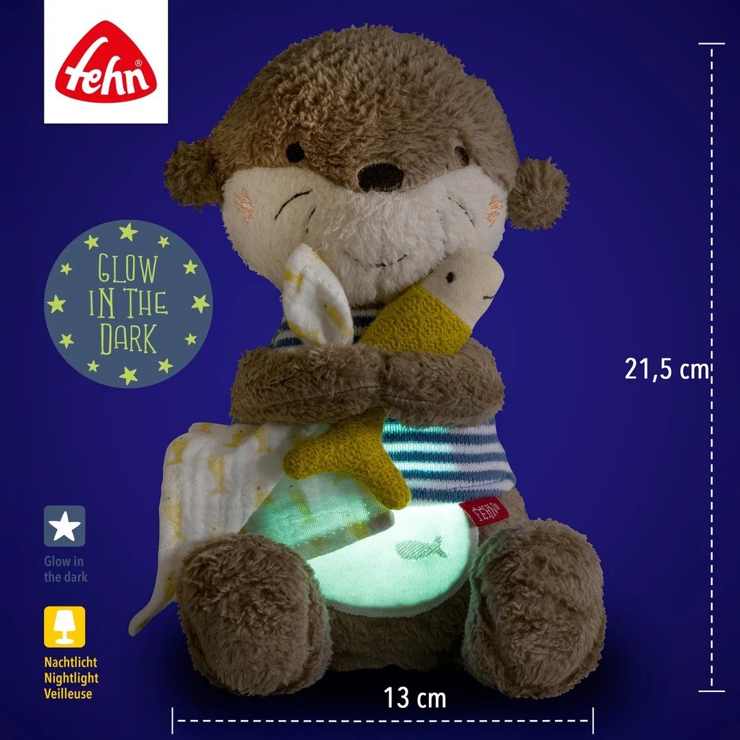 Fehn Otter night light and cuddly toy