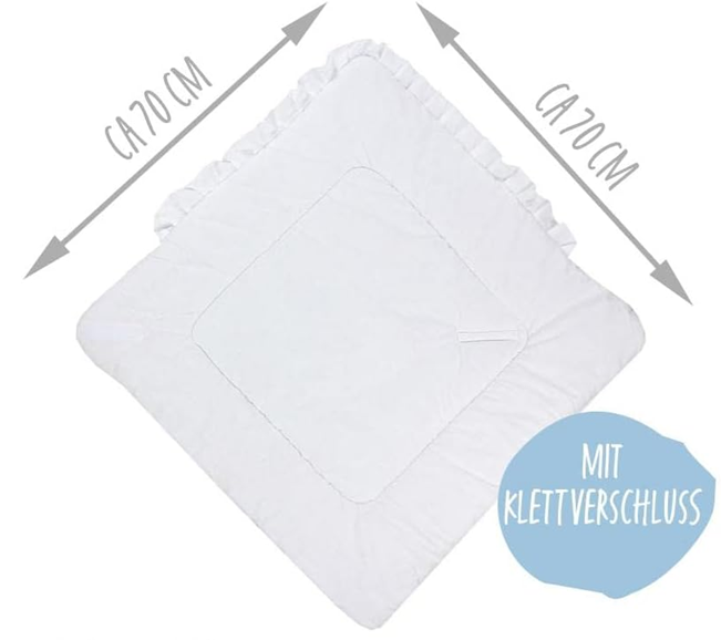 TUPTAM Pucktuch 70 x 70 cm mit Rüschen