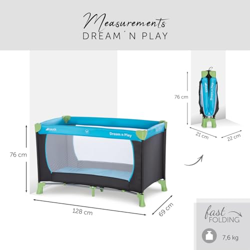 Hauck Dream N Play Reisebett Waterblue 120x60 cm