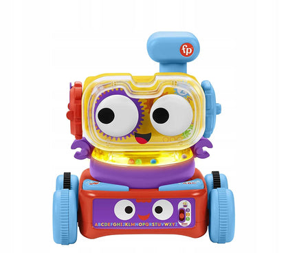 FISHER-PRICE interaktywny robot LINUS język niemiecki, kolorowa zabawka 4w1 dla dzieci 6 m+