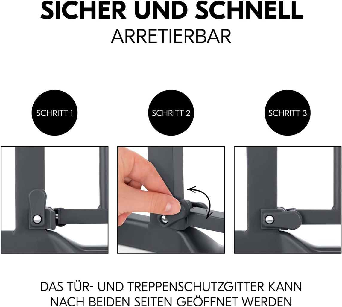 HAUCK Clear Step Treppenschutzgitter, schraubenlose Montage, 75-80 + 9cm