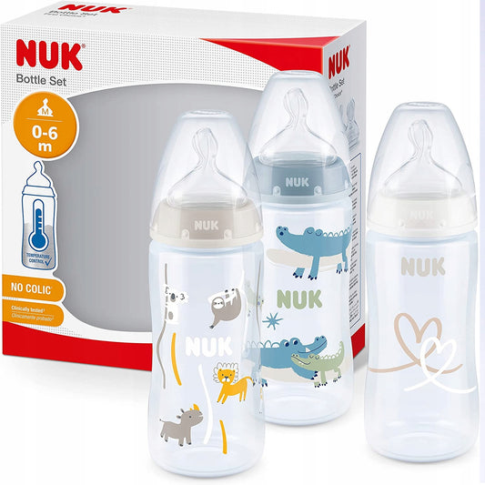 NUK No Colic Flaschen-Set 3x 300 ml 0-6
