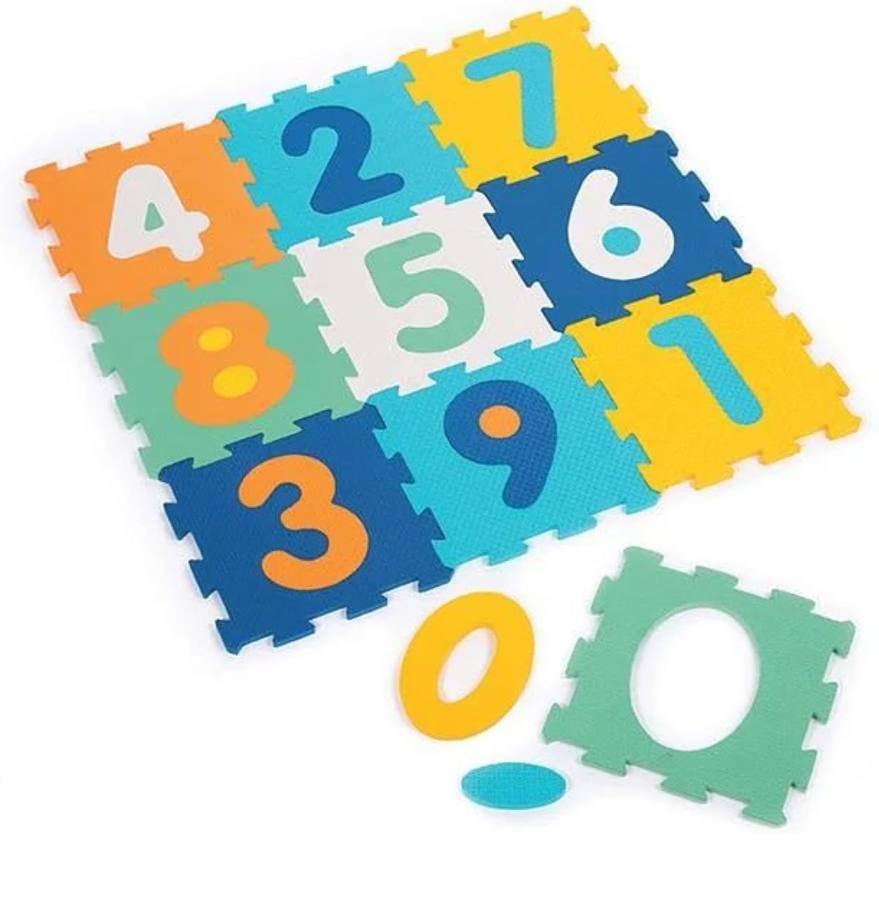 LUDI Faltmatte Puzzle 2in1 Ziffern 90x90