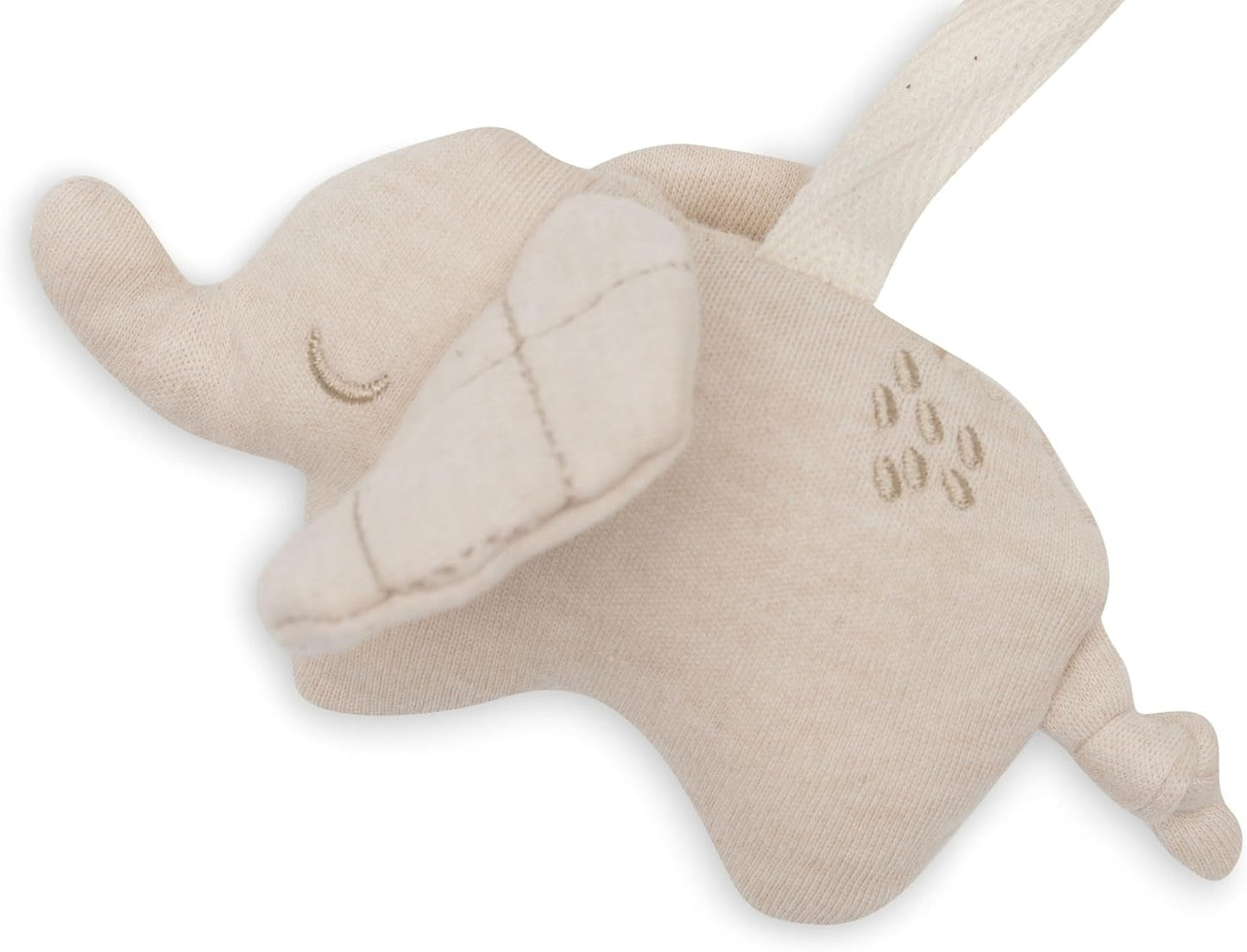 JOLLEIN Baumwoll-Anhänger-Kette für Kinderwagen und Babyschale ELEFANTEN