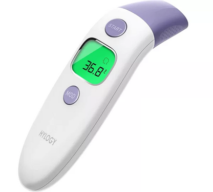 HYLOGY berührungsloses 4-in-1-Stirn-, Ohr-, Raum- und Lebensmittenthermometer + Etui