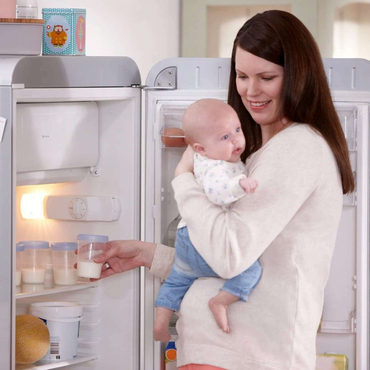 PHILIPS AVENT pojemniki na żywność x5 180ml, szczelne pojemniki na mleko matki do lodówki i zamrażarki