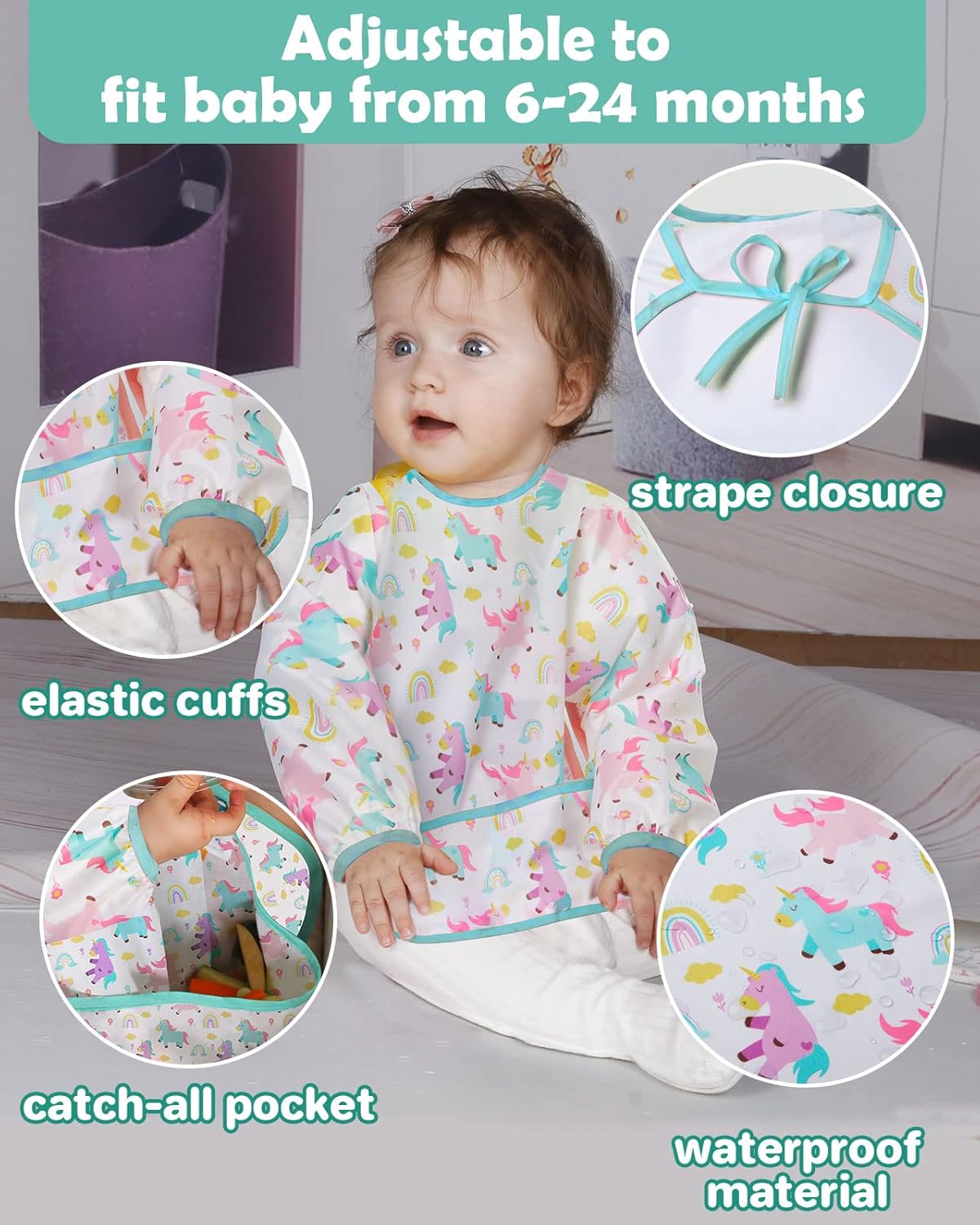 LICTIN Lätzchen mit Auffangschale 6-24 m x3