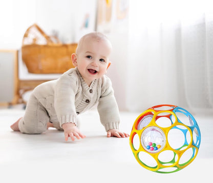 KIKUO Classic Ball Greifball-Beißring mit Rasseln, 11,5 cm