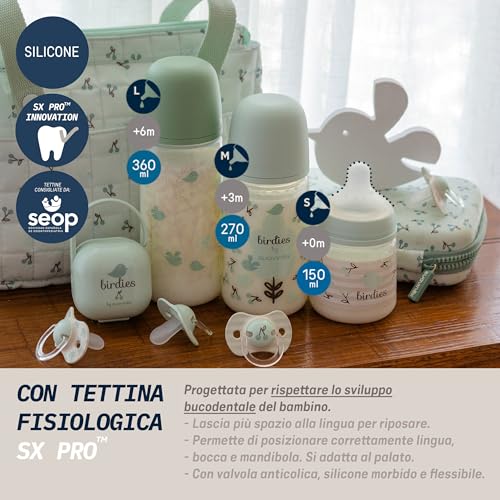 Suavinex SX Pro anti-colic bottle 3m+ 270ml M birdies