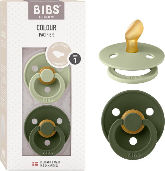 BIBS COLOUR nyugtató cumik 2db-os csomag, kaucsuk, 0–6 hónap, ANATÓMIAI
