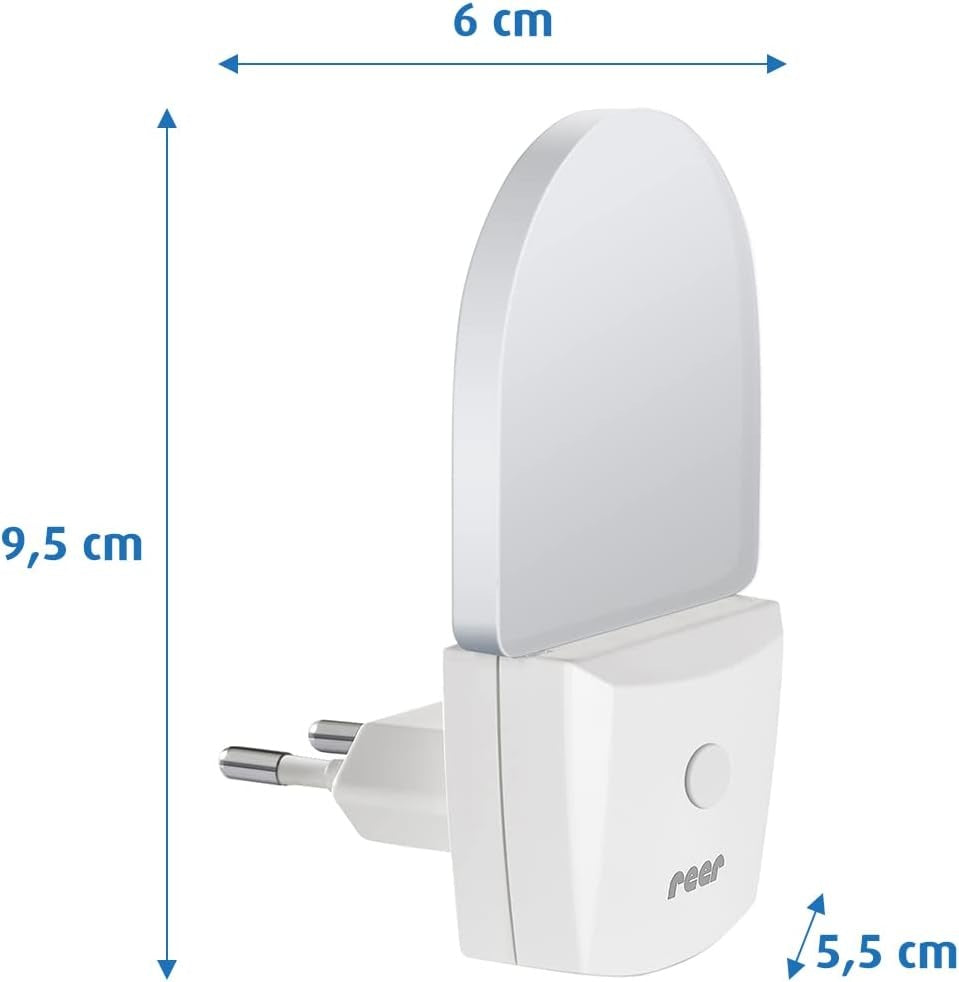REER NightGuide LED-Nachtlicht für die Steckdose mit Schalter 6 x 9,5 cm
