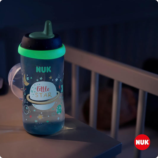 NUK Kiddy Cup im Dunkeln leuchtende Flasche 300 ml 12 m+ KOSMOS