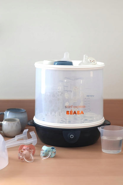 BEABA Steril'Express 2in1 DAMPFSTERILISATOR + Zange und Messbecher
