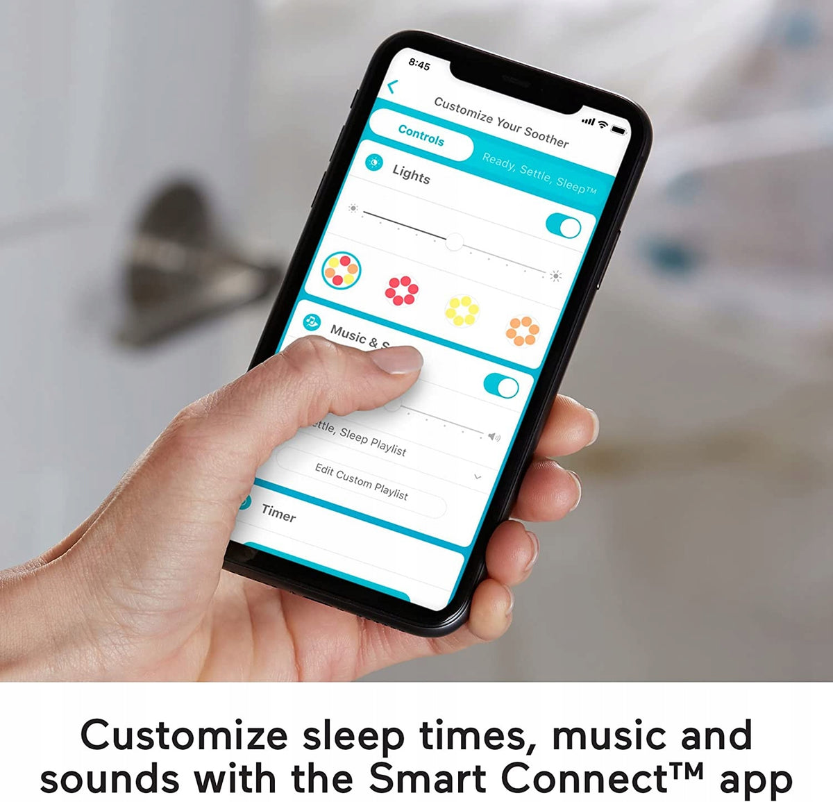 FISHER-PRICE króliczek usypianka Zaśnij Ze mną z aplikacją Smart Connect do sterowania snem, muzyką i dźwiękami