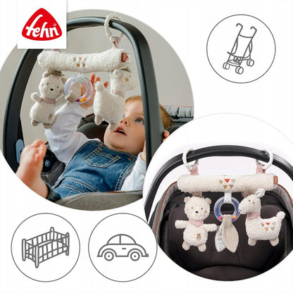 FEHN Trapezanhänger Rassel und Quietsche für Kinderwagen PERU