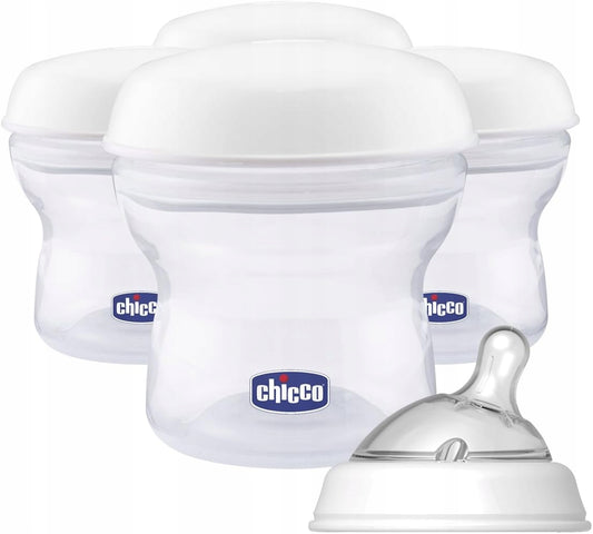 CHICCO Milchbehälter 4 x 150 ml + Sauger mit Schraubverschluss – Produktfoto 2