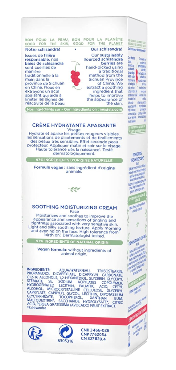 MUSTELA Feuchtigkeitsspendende Gesichtscreme für sehr empfindliche Haut 40 ml