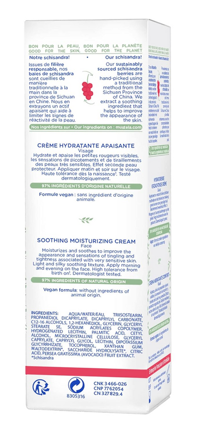 MUSTELA Feuchtigkeitsspendende Gesichtscreme für sehr empfindliche Haut 40 ml