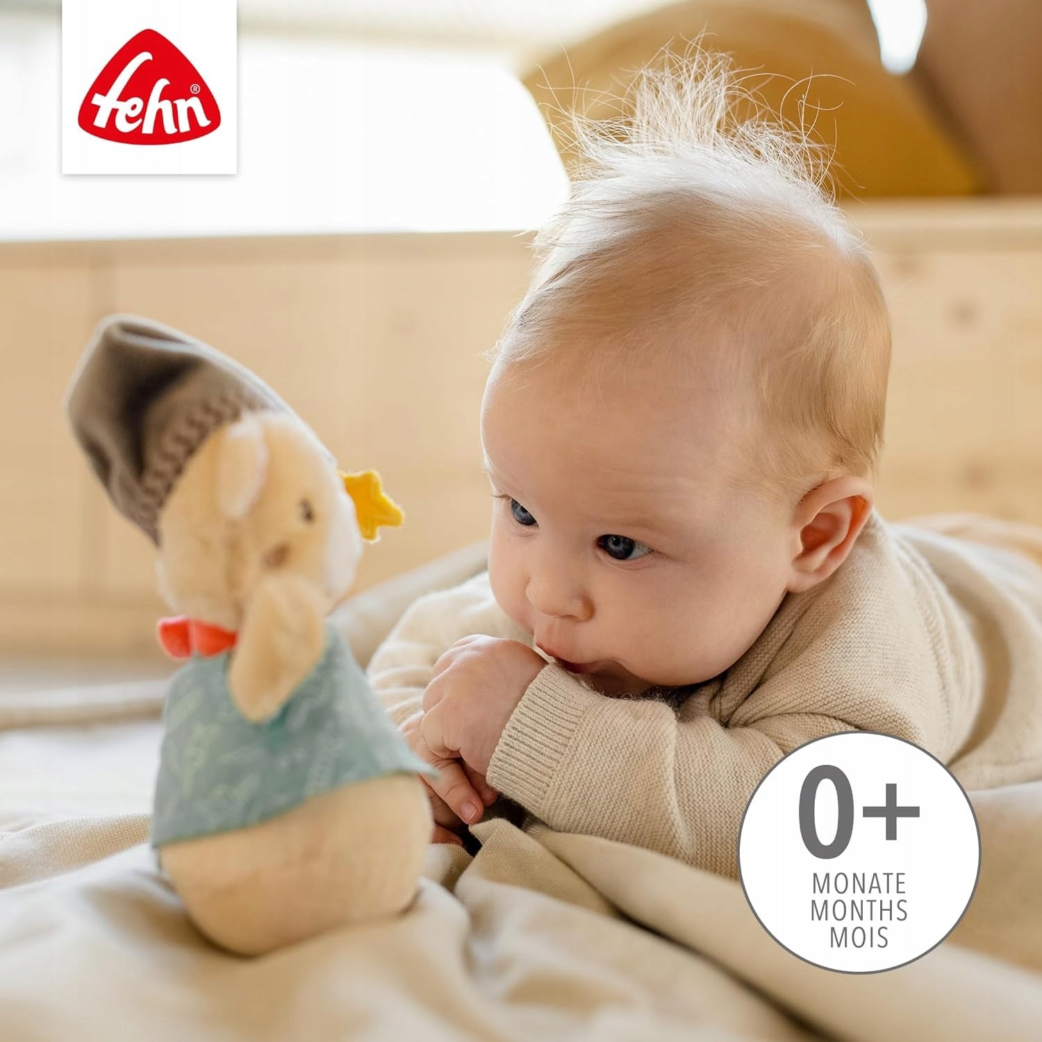 FEHN Miś Bruno wańka WSTAŃKA 14cm grzechotka