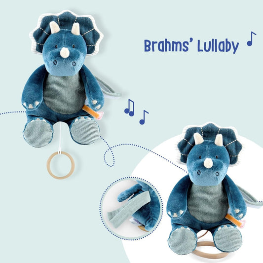 NOUKIE'S Kuscheltier mit Spieluhr „Brahms’ Wiegenlied“ TRICERATOPS 20 cm – Produktfoto 2