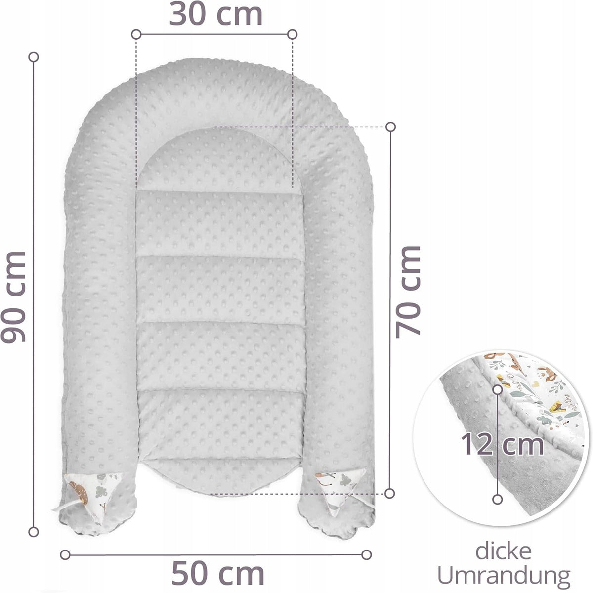 TOTSY BABY Babykokon Babynest 90 x 50