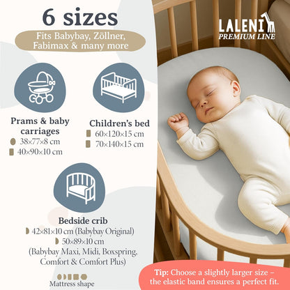 LALENI Spannbettlaken für Kinderwagen 38x77 x2