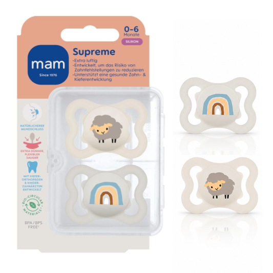 MAM Supreme Silikon-Beruhigungssauger 0-6 Monate x2
