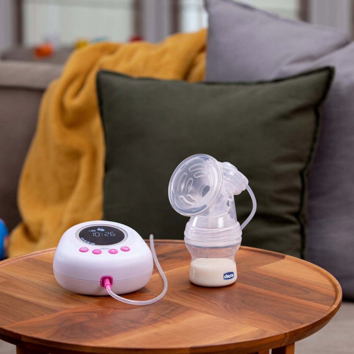 CHICCO Naturally laktator elektryczny różowy