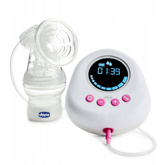CHICCOtwo-phase electric breast pumpcolour pink and whitemains or battery powered (4x AA - not included)BPA