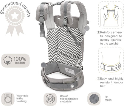 EBRAINIT ergonomische Babytrage mit Netz ab 4 Monate bis 20kg