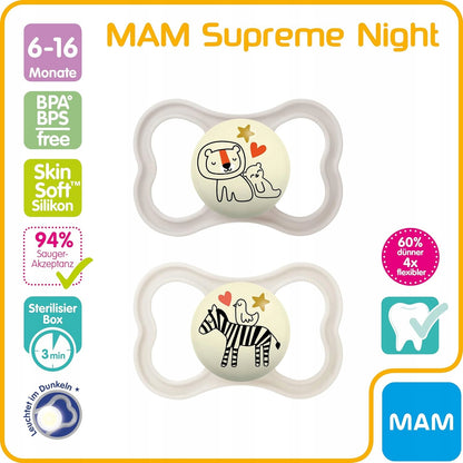 MAM SUPREME NIGHT Silikonschnuller 6-16 Monate