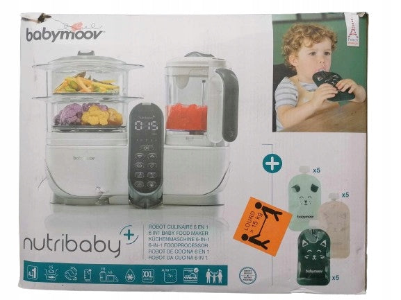 BABYMOOV Nutribaby + 5-in-1 Küchenmaschine Dampfgarer Mixer Sterilisator