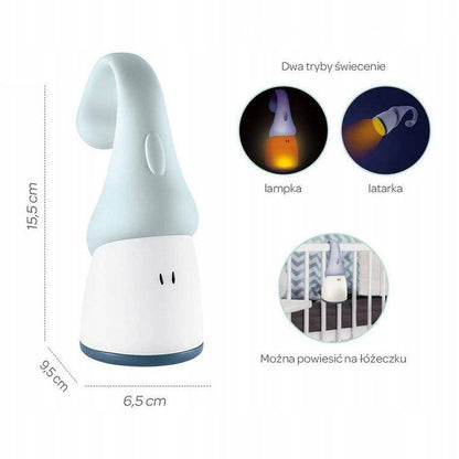 BEABA Pixie 2w1 latarka przenośna lampka nocna LED, niebieska, 15,5 cm, 2 tryby świecenia