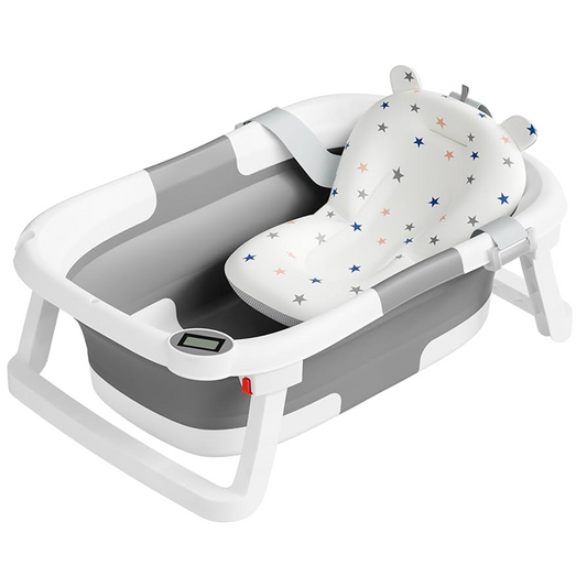 GLENMORE klappbare Babywanne mit Ablauf und Thermometer