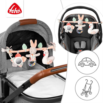FEHN Anhängerkette für Kinderwagen, Kinderbett und Babyschale SCHWANENSEE