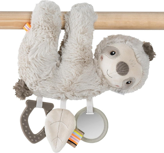 FEHN Activity Plüschtier FAULTIER, Anhänger für Kinderwagen und Babyschale, 22 cm