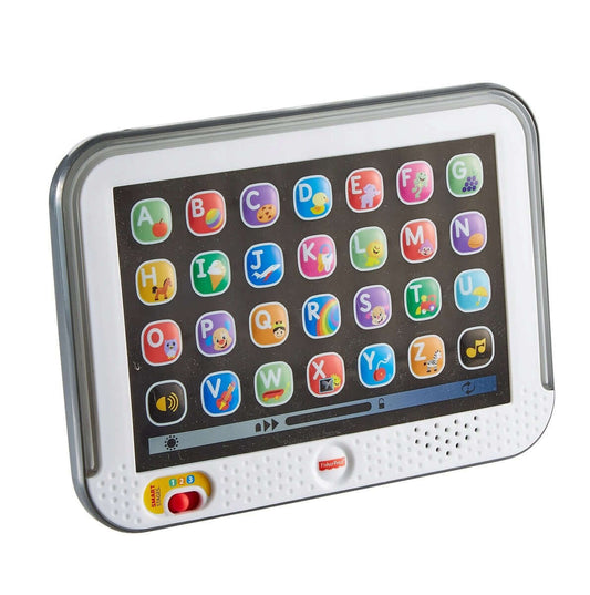 FISHER-PRICE tablet interaktywny J.NIEMIECKI "O z literami A-Z, muzyką i piosenkami dla dzieci 12-36 m