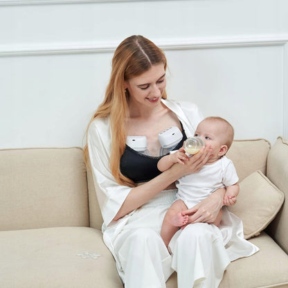 BELLABABY laktator elektryczny muszlowy bezprzewodowy, mama karmi dziecko wygodnie w domu