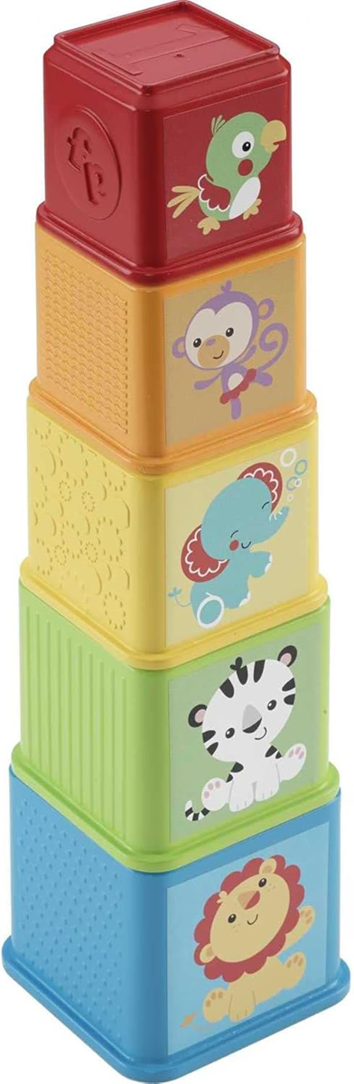 FISHER-PRICE Stack & Explore Blocks különböző méretű építőkockák, 5 darab