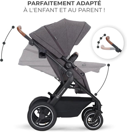 KINDERKRAFT B-TOUR 3-in-1 Multifunktionskinderwagen bis 22kg + Babyschale MINK PRO
