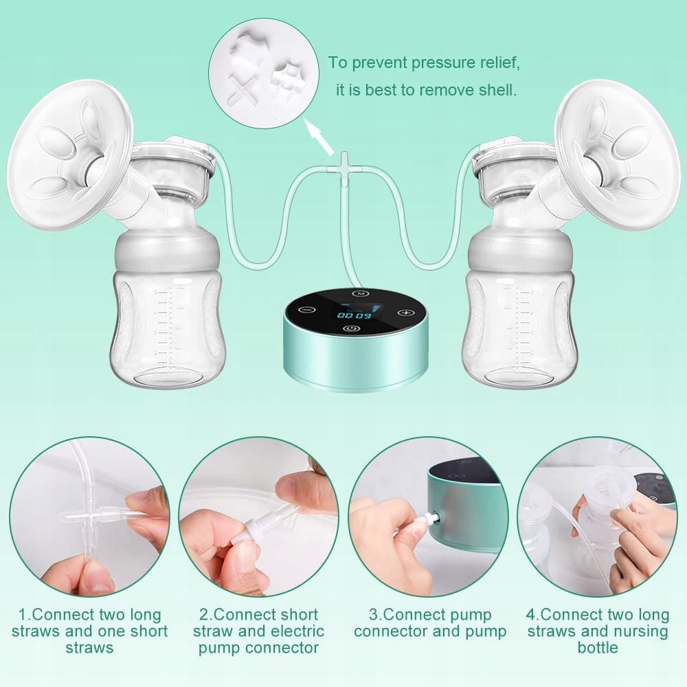 PIAEK dubbel elektrisk bröstpump BPA FREE