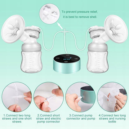 PIAEK dubbel elektrisk bröstpump BPA FREE