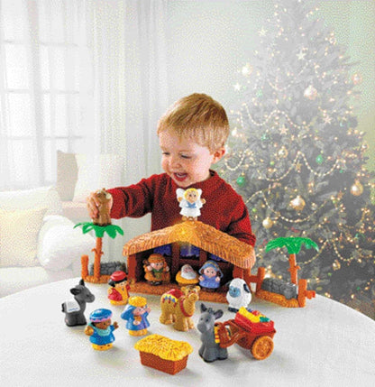 FISHER-PRICE Little People Szopka Bożonarodzeniowa z 12 figurkami i akcesoriami dla dzieci 1-5 lat