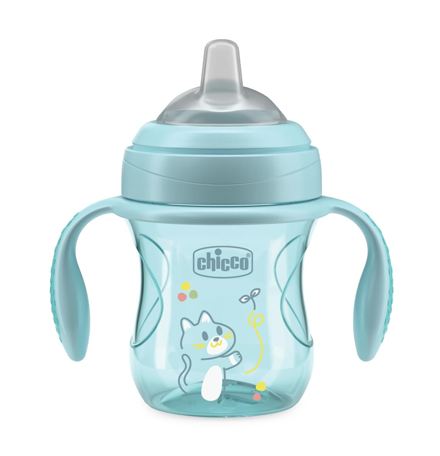 CHICCO Transition Cup Trinklernbecher mit Schnabeltülle und Griffen 200 ml 4m+