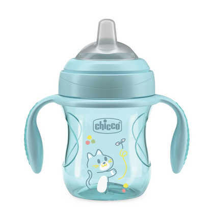 CHICCO Transition Cup Trinklernbecher mit Schnabeltülle und Griffen 200 ml 4m+